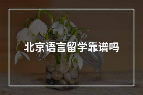 北京语言留学靠谱吗