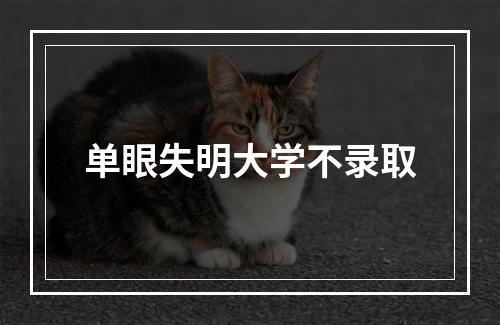 单眼失明大学不录取