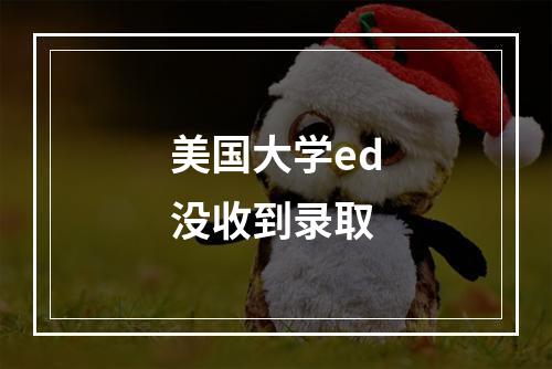 美国大学ed没收到录取