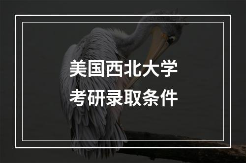 美国西北大学考研录取条件