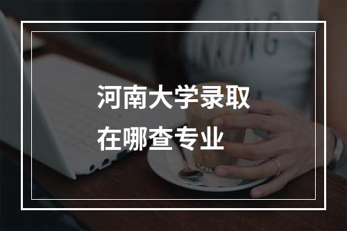 河南大学录取在哪查专业