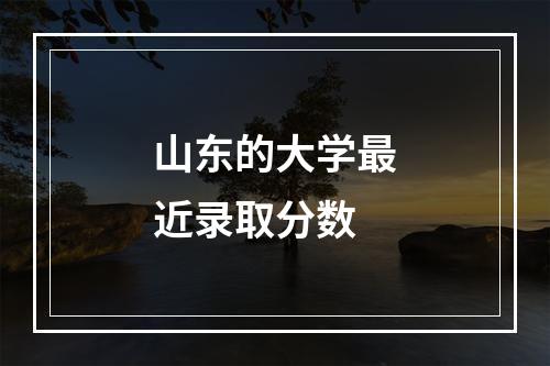 山东的大学最近录取分数