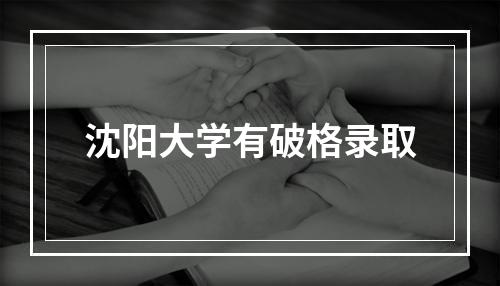 沈阳大学有破格录取