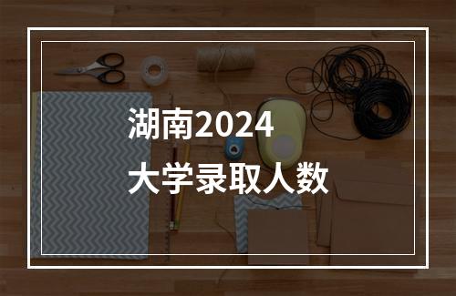 湖南2024大学录取人数