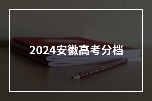 2024安徽高考分档