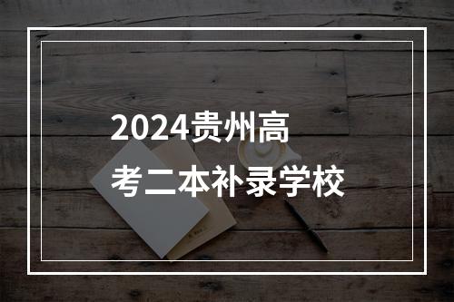 2024贵州高考二本补录学校