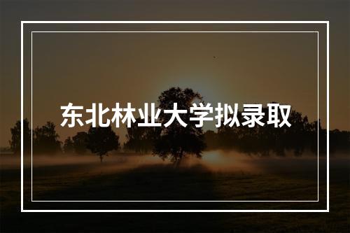 东北林业大学拟录取