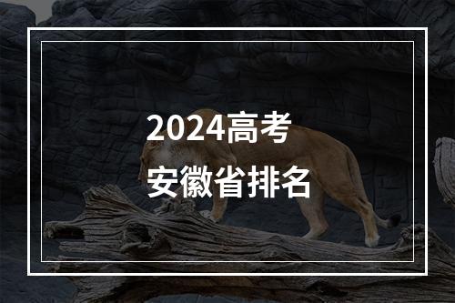 2024高考安徽省排名