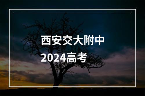 西安交大附中2024高考