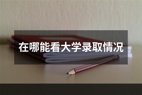 在哪能看大学录取情况