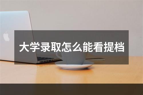 大学录取怎么能看提档