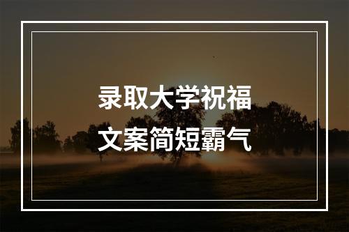 录取大学祝福文案简短霸气