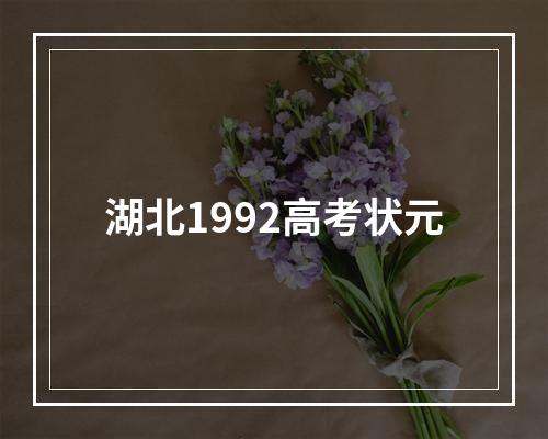 湖北1992高考状元