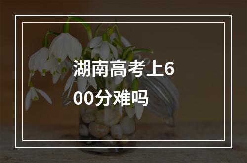 湖南高考上600分难吗