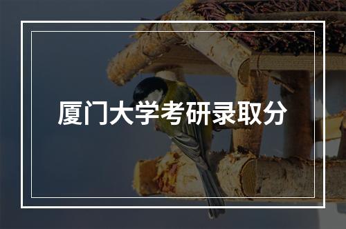 厦门大学考研录取分