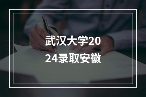 武汉大学2024录取安徽