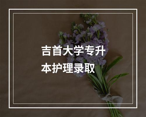 吉首大学专升本护理录取