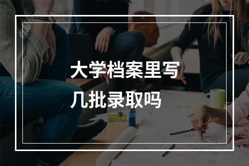 大学档案里写几批录取吗