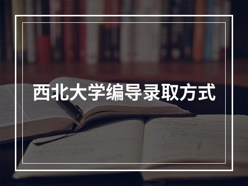 西北大学编导录取方式