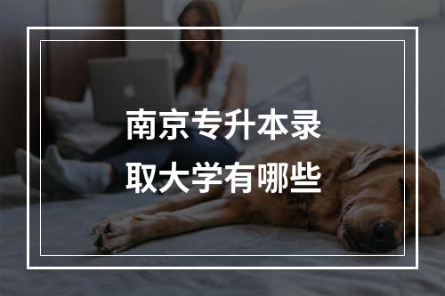 南京专升本录取大学有哪些