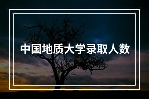 中国地质大学录取人数