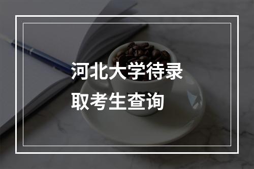 河北大学待录取考生查询