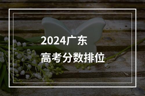 2024广东高考分数排位