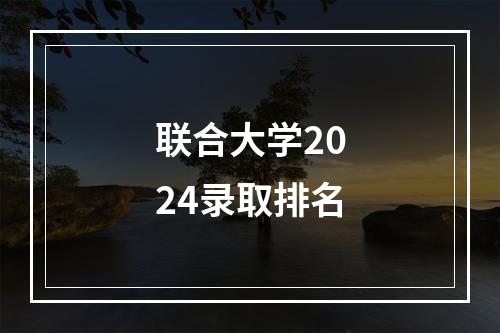 联合大学2024录取排名