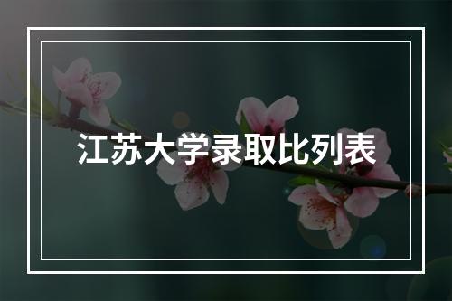 江苏大学录取比列表