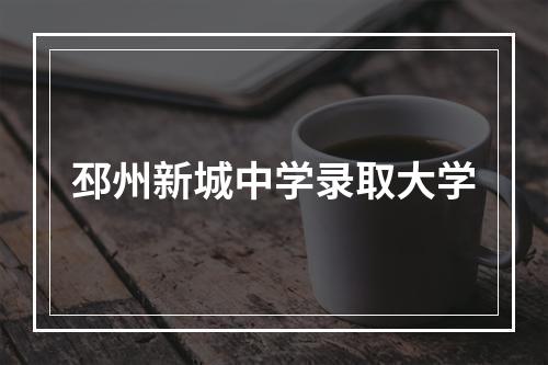 邳州新城中学录取大学