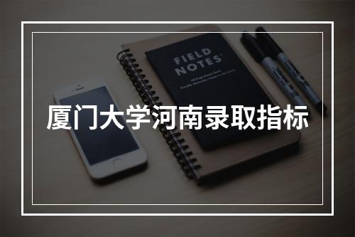 厦门大学河南录取指标