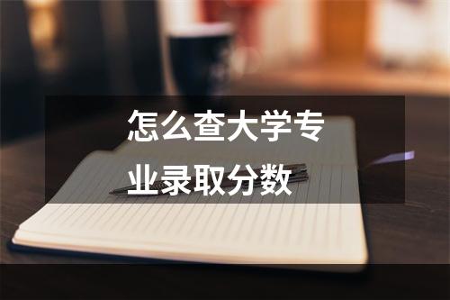 怎么查大学专业录取分数