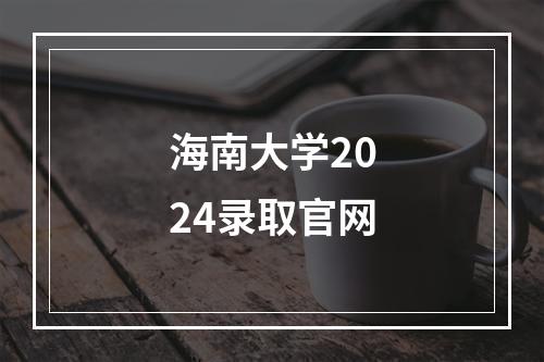 海南大学2024录取官网