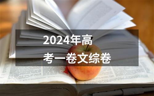 2024年高考一卷文综卷