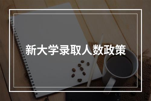 新大学录取人数政策