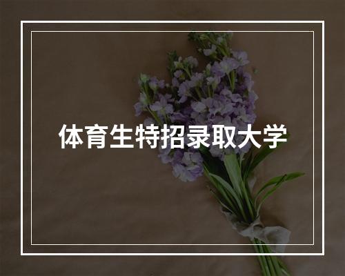 体育生特招录取大学