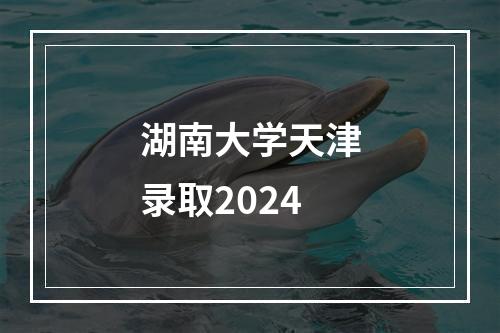 湖南大学天津录取2024