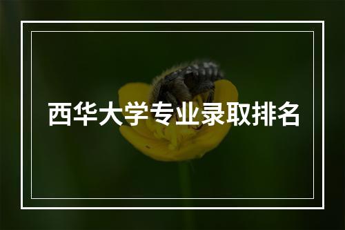 西华大学专业录取排名