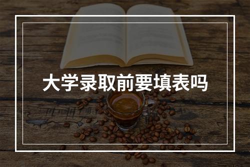 大学录取前要填表吗