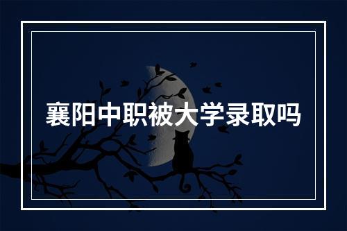 襄阳中职被大学录取吗