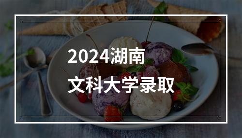 2024湖南文科大学录取