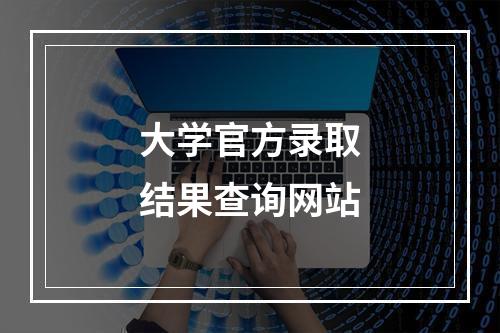 大学官方录取结果查询网站