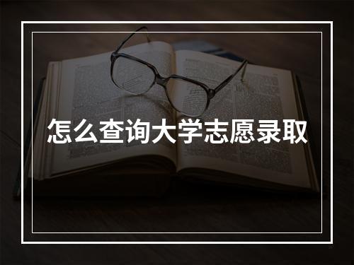 怎么查询大学志愿录取