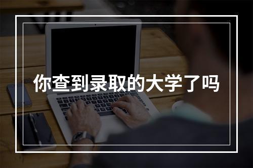 你查到录取的大学了吗