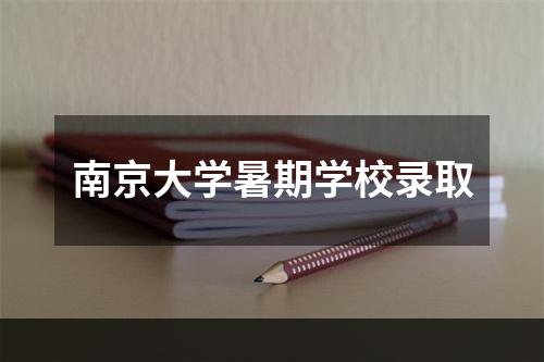 南京大学暑期学校录取