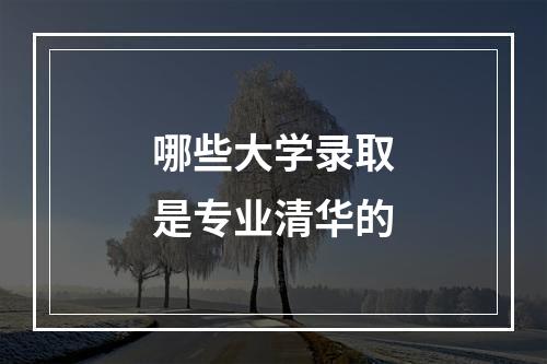 哪些大学录取是专业清华的