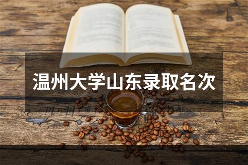 温州大学山东录取名次