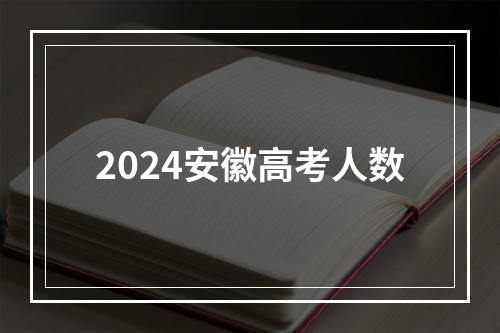 2024安徽高考人数