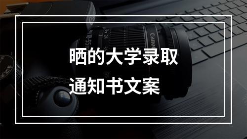 晒的大学录取通知书文案