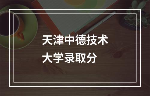 天津中德技术大学录取分